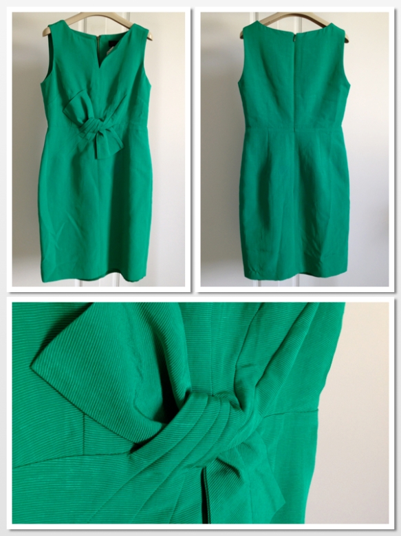 David Lawrence Kelly green bow front dress